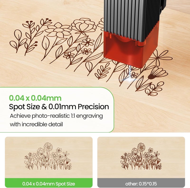 LONGER RAY5 Laser Engraver 2500mW High Precision 0.04 * 0.04mm Laser Cutter and Engraving Machine 130x130mm Working Area Mini Portable Laser Engraver for Wood Metal Acrylic Glass - Image 4